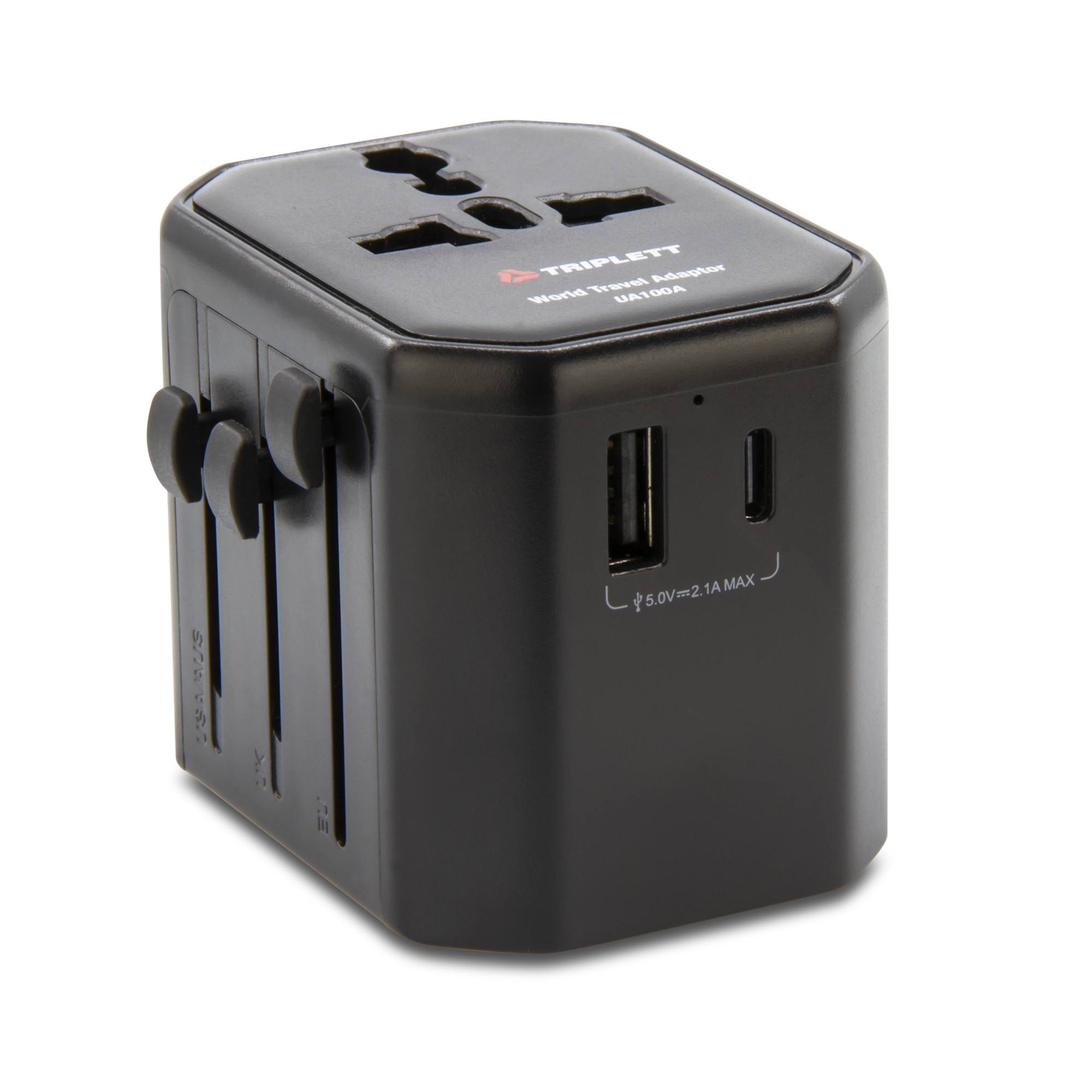 Triplett UA100A World Travel Adapter with USBA and USBC